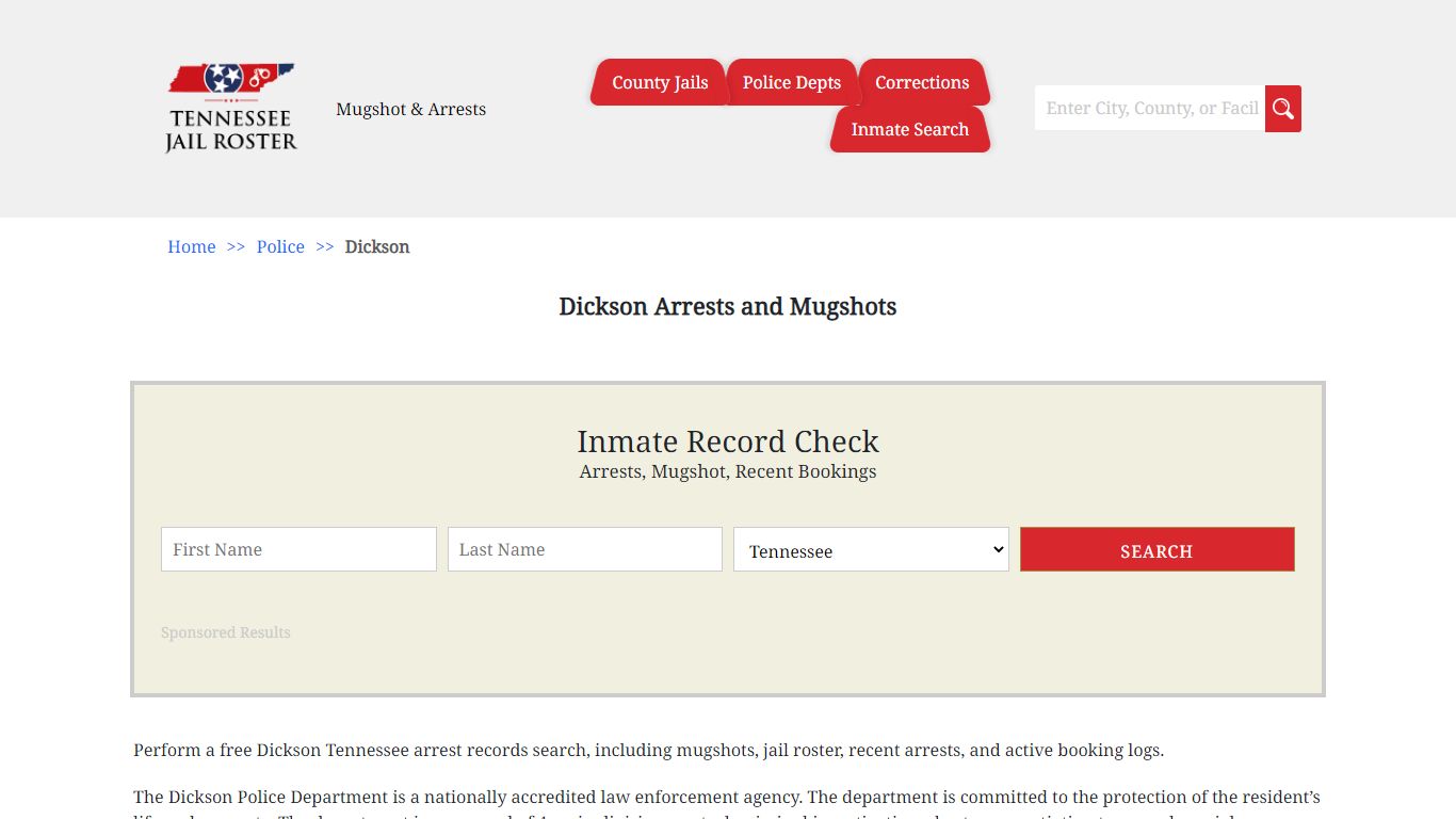 Dickson Arrests and Mugshots | Jail Roster Search