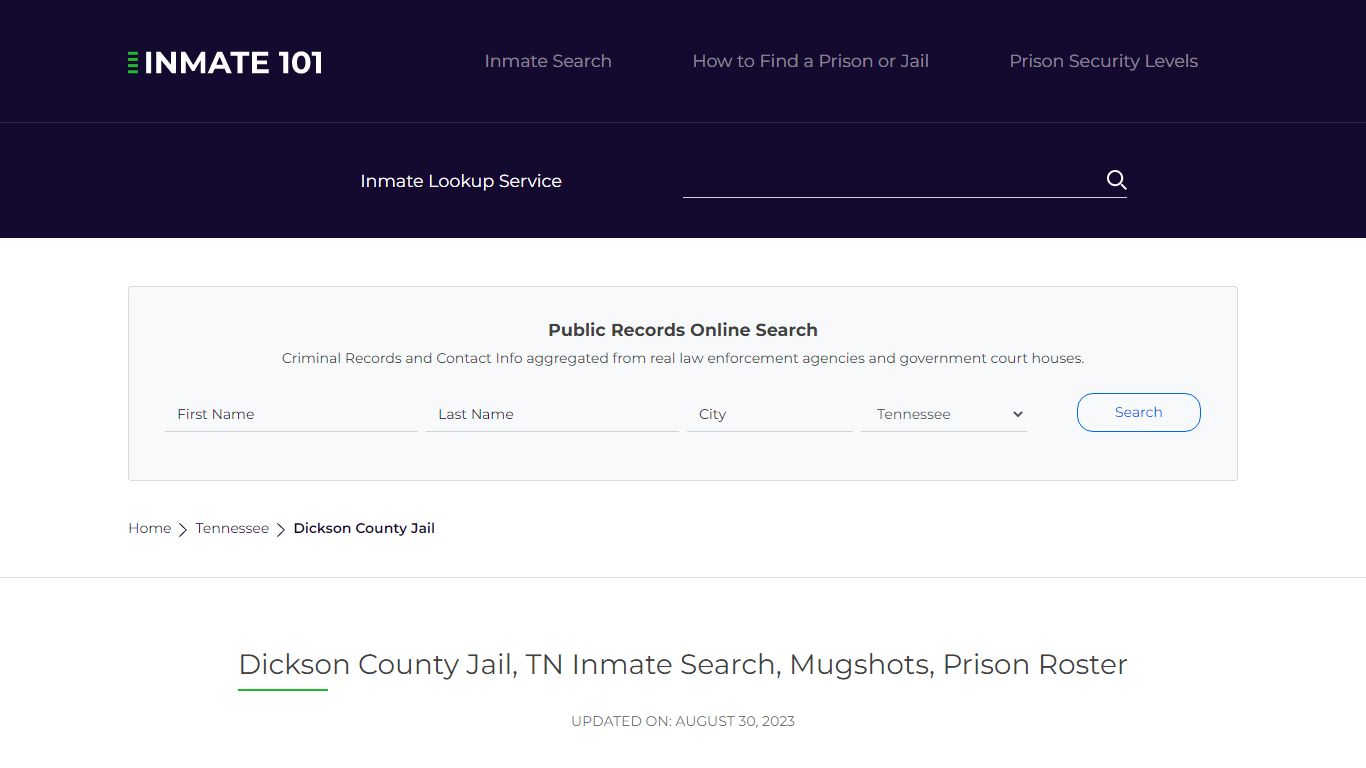 Dickson County Jail, TN Inmate Search, Mugshots, Prison Roster